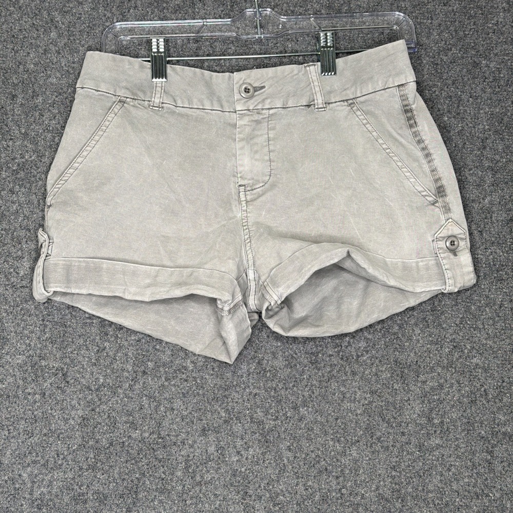 Lucky Brand The Cargo Short Washed Grey Sage Roll Up Hem Women's Size 2